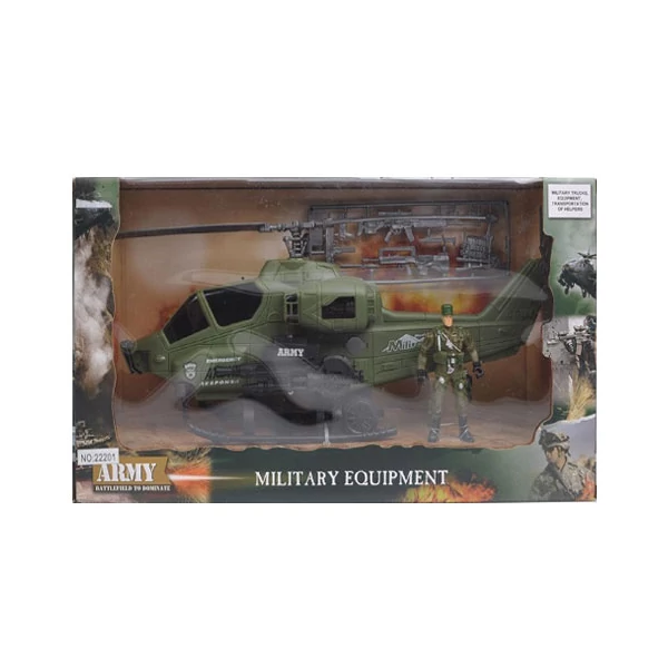 Army katonai helikopter figurával
