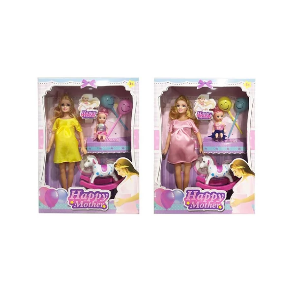 Terhes baba szett kisbabával és hintalóval többféle változatba