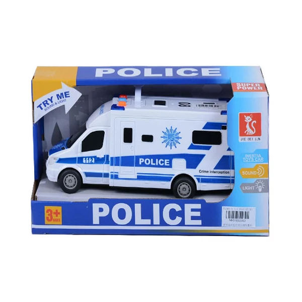 Rendőrségi kisbusz kisautó fénnyel és hanggal