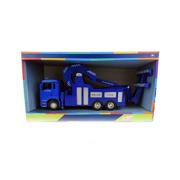 Lendkerekes Rendőr autóvontató teherautó 30cm