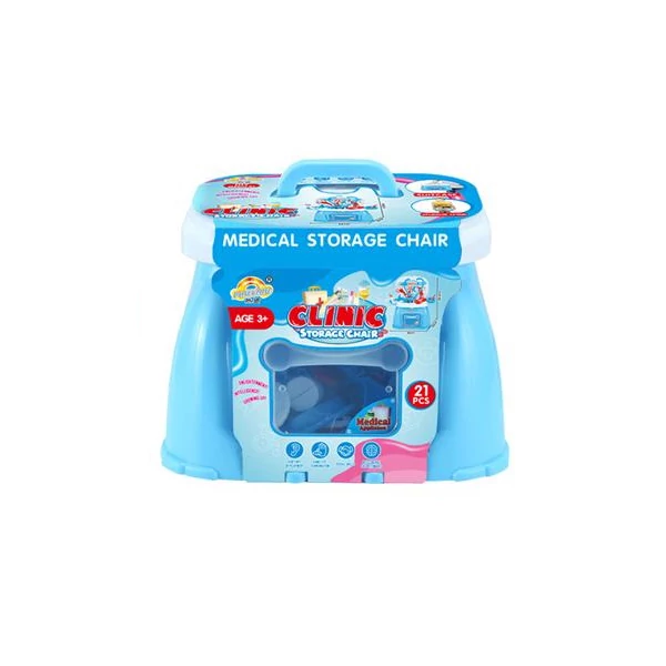 Játék orvosi asztal szett hordozható ülőkében 32x23x35,5cm