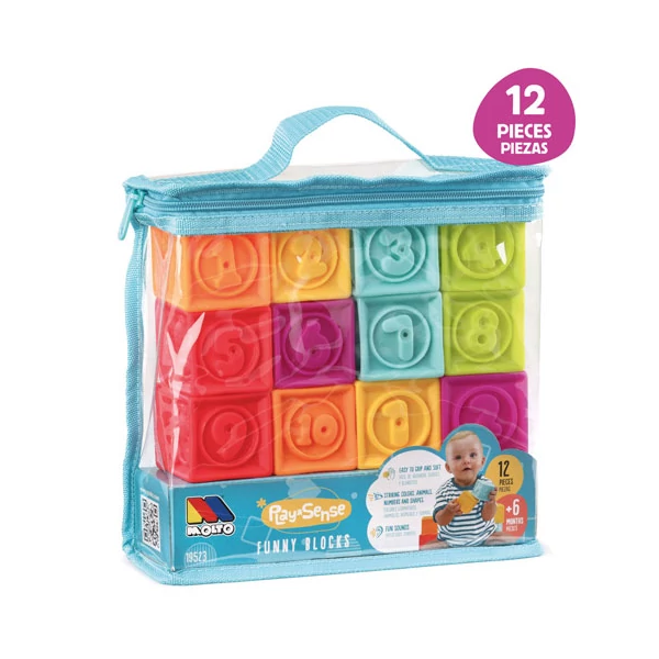 Molto: Puha mókás kockák 12 db-os szett