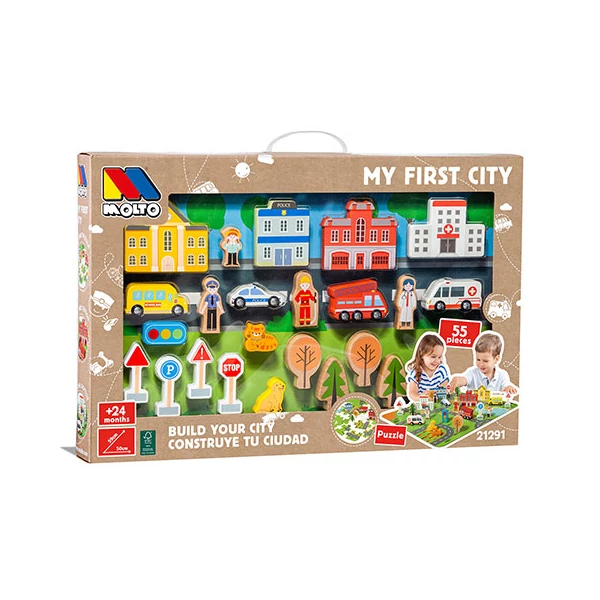Molto: Nature My First város fa játékszett 55db-os