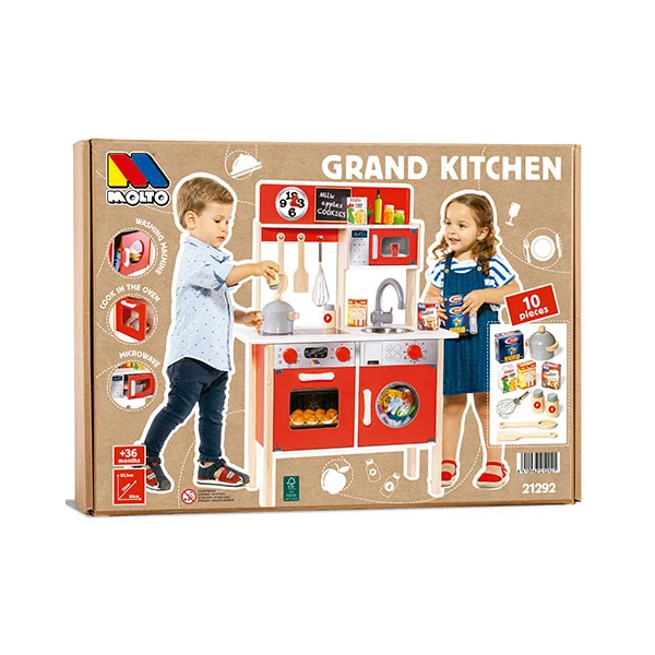 Molto: Nature Nagy játékkonyha fa játékszett 10db kiegészítővel