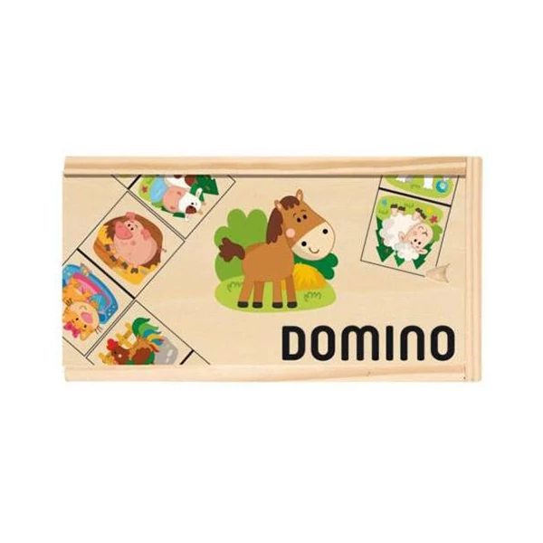 Fa dominó állatos mintával