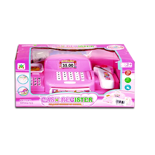 Elektronikus pink pénztárgép fénnyel és hanggal