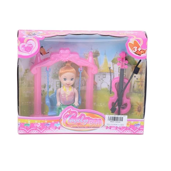 Sandra baba hintaággyal és hegedűvel