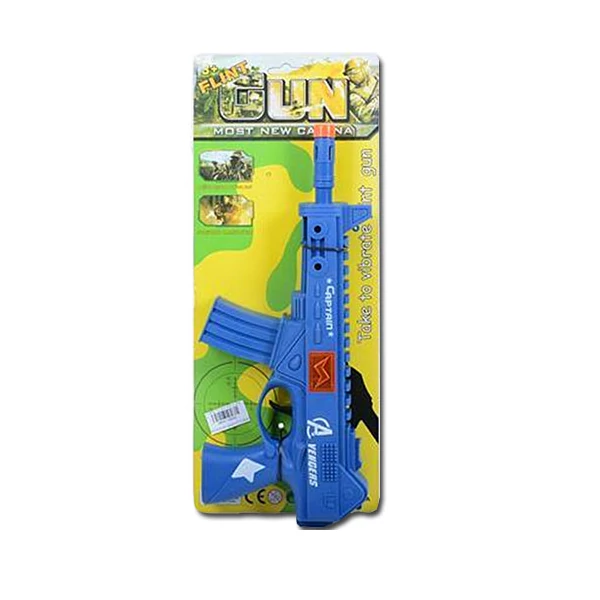 Katonai játék fegyver kék színben vibráló funkcióval 30cm