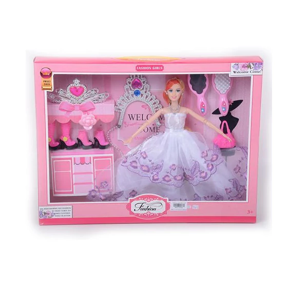 Báli ruhás divat baba kiegészítőkkel 28cm