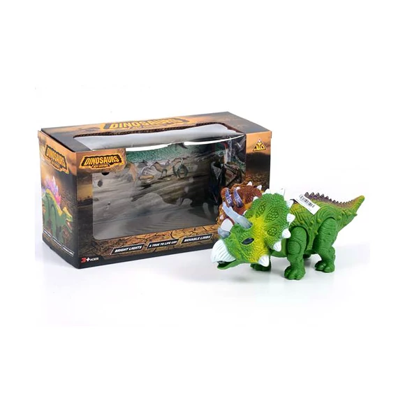Elemes triceratops figura fénnyel 25cm