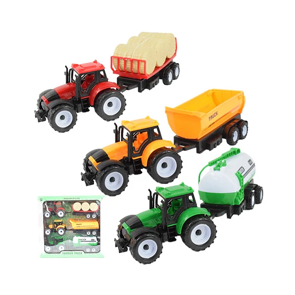 Farmer Truck: Három részes farmer traktor szett utánfutóval 28cm