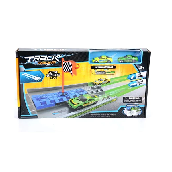 Track Racing versenypálya célzászlóval és két autóval