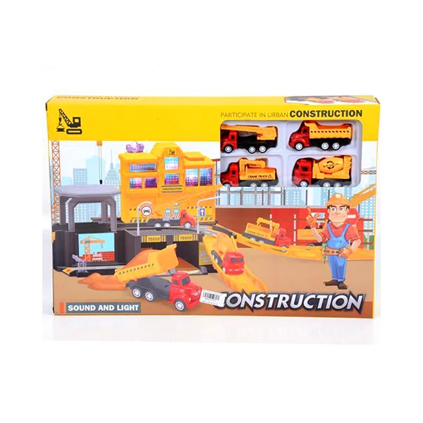 Ipartelep fénnyel és hanggal, 4db kisautóval