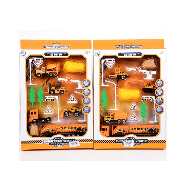 Építőipari autók kiegészítőkkel kétféle változatban