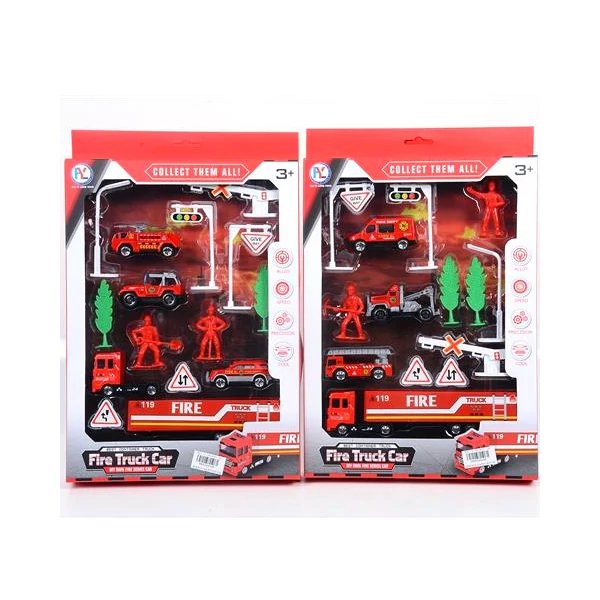 Tűzoltósági autók kiegészítőkkel kétféle változatban