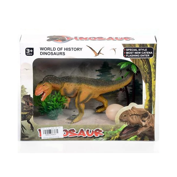 Allosaurus figura tojással és növényekkel