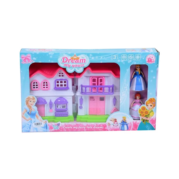 Játék villa fénnyel és bútorokkal