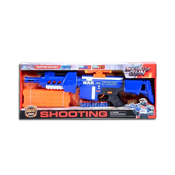 Soft Bullet Gun: Elektromos szivacslövő fegyver tárral és töltényekkel kétféle változatban 60cm