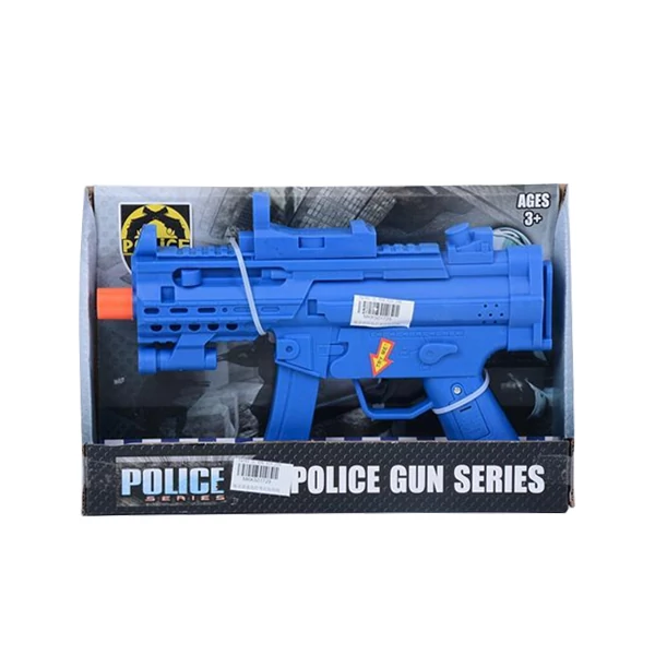 Rendőrségi játék gépfegyver hang effektekkel kék színben