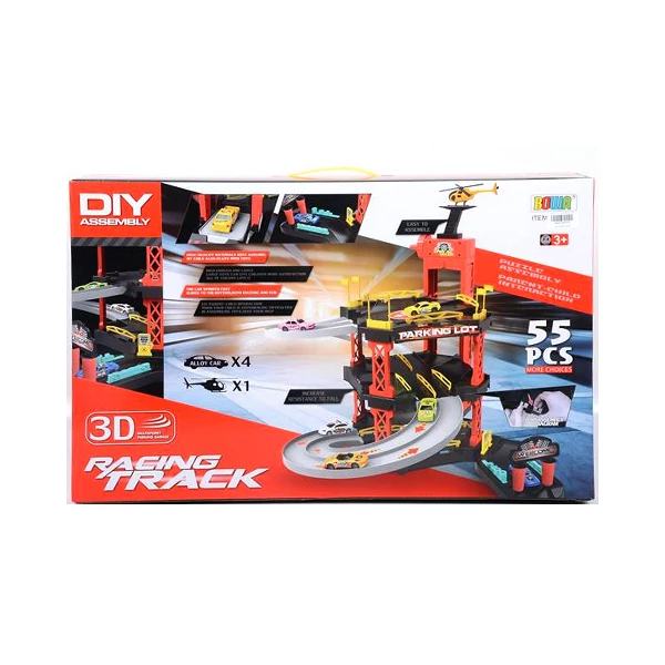 Parkoló autókkal és helikopterrel 55db-os