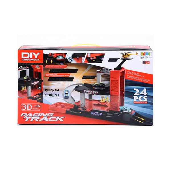 Parkoló autókkal és helikopterrel 24db-os