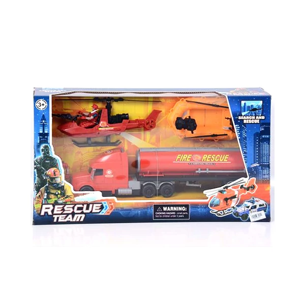 Rescue Team tűzoltósági játék szett gumicsónakkal
