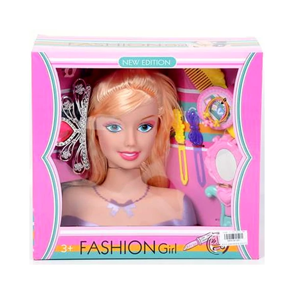 Manöken fésülhető szőke babafej