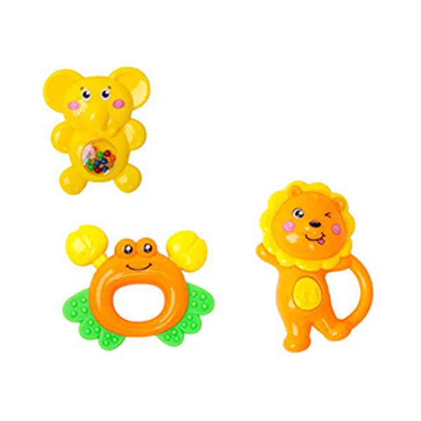 Állatos csörgő és rágóka 3db-os szett