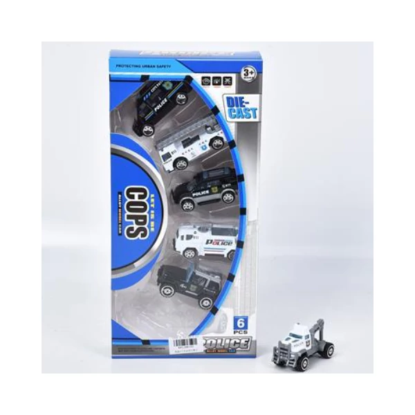 Truck Team: Rendőrségi 6db-os kisautó szett 1/64-es