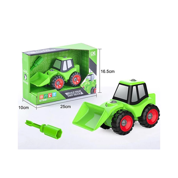 DIY csináld magad összeszerelhető homlokrakodó munkagép zöld színben