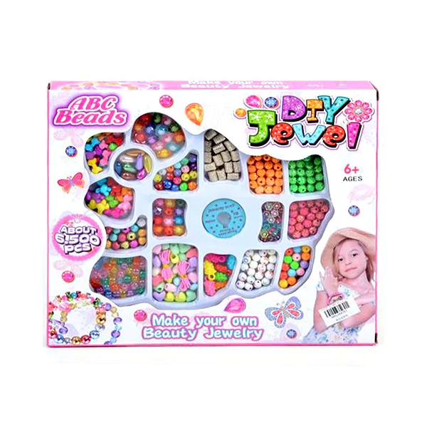 ABC színes ékszerkészítő készlet kb 6500db-os