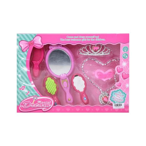 Szépség szett zenélő tükörrel, nyaklánccal és tiarával