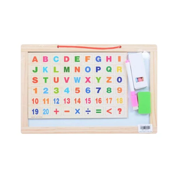 2 az 1-ben fa mágneses tábla és krétatábla kiegészítőkkel