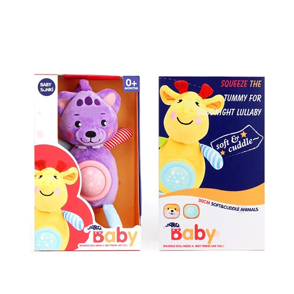 Lila színű plüss maci fény és hang effektekkel 30cm