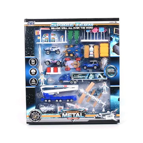 Űr játékszett műholddal, járművekkel és kiegészítőkkel