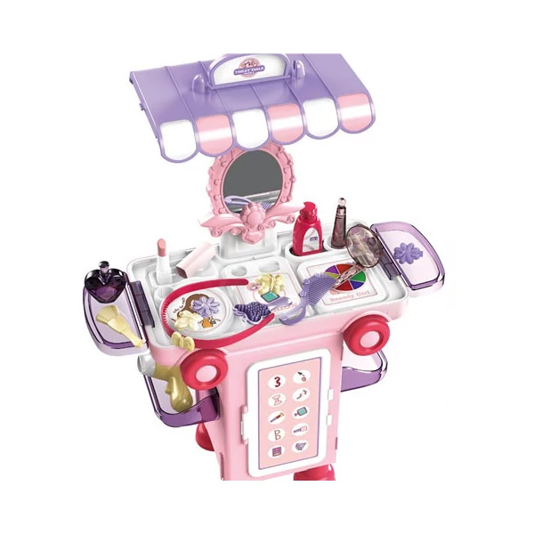 Szépség szett pink gurulós tárolóban 36db-os