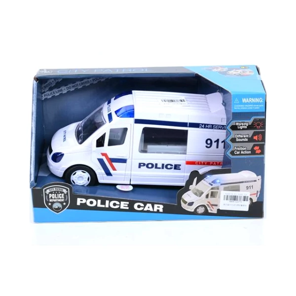 Lendkerekes rendőr furgon fénnyel és hanggal