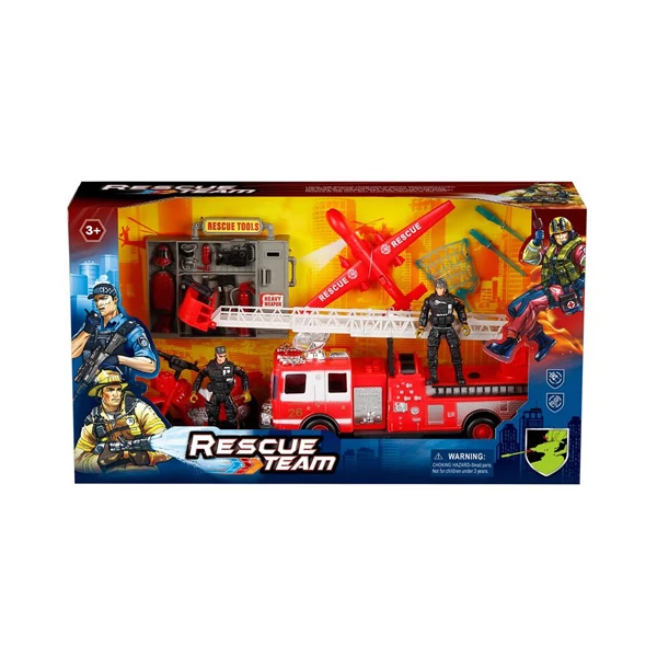 Rescue Team tűzoltósági játékszett figurákkal