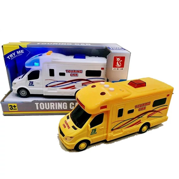 Lendkerekes lakókocsi fénnyel és hanggal 19cm kétféle változatban