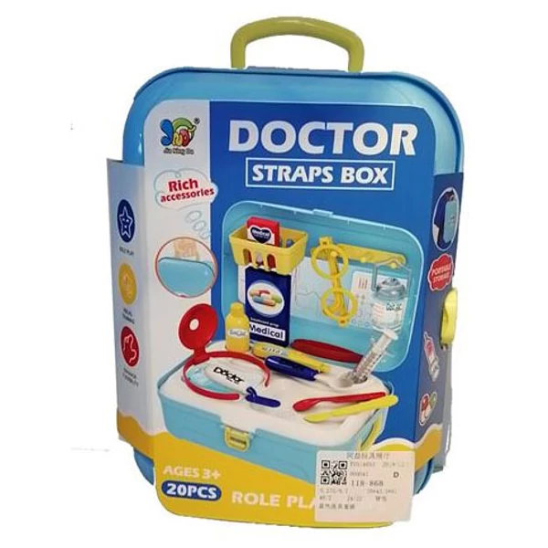 Kék doktoros játékszett bőröndben kiegészítőkkel
