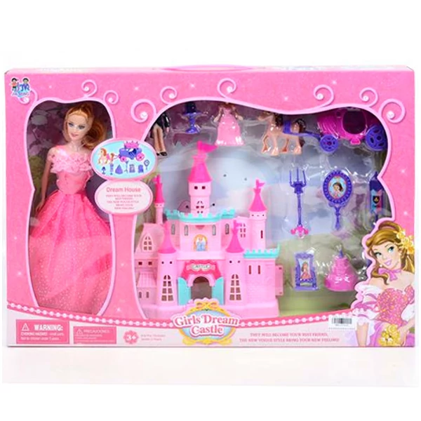 Kastély játékszett babával