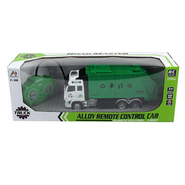 Hulladékszállító távirányítós RC kamion fénnyel 27MHz 1/36