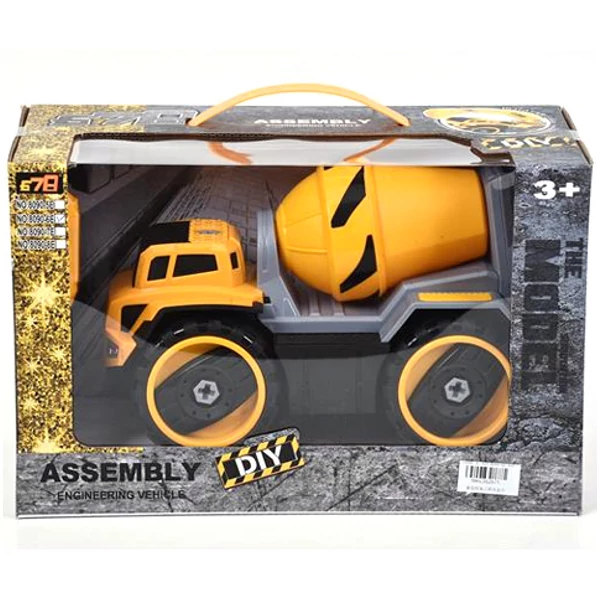 DIY szerelhető sárga mixerkocsi