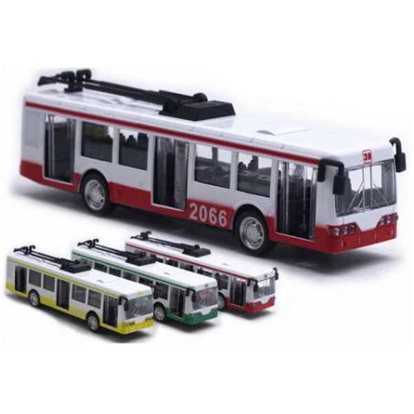 Trolibusz fém modell több színváltozatban 1/90