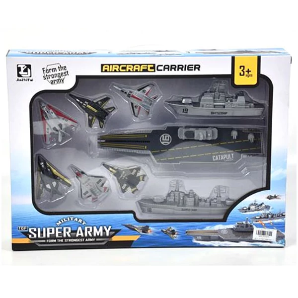 Haditengerészeti játékszett anyahajóval és kiegészítőkkel