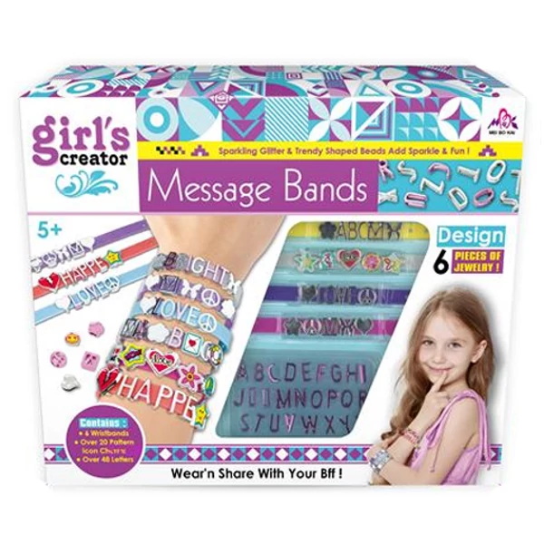 Girl's Creator karkötő készítő szett betűs gyöngyökkel