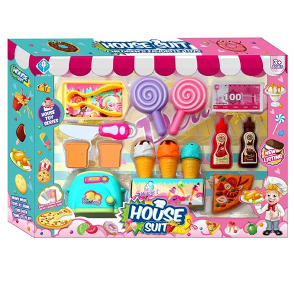 Fagyis játékszett pizzával és kiegészítőkkel