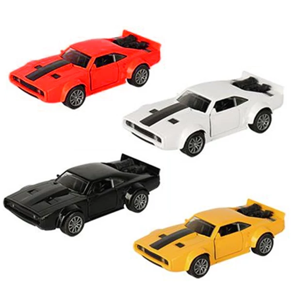 Hátrahúzós '71 Plymouth Road Runner kisautó fénnyel és hanggal 1/32 többféle változatban