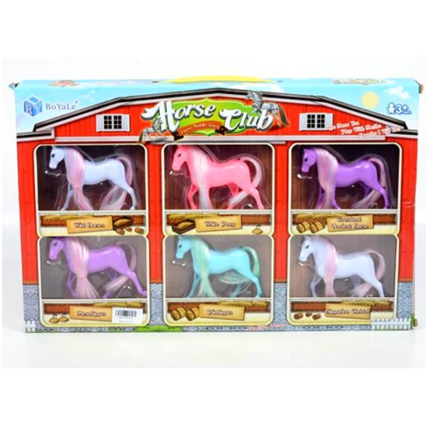 Színes lófigura 6db-os szett