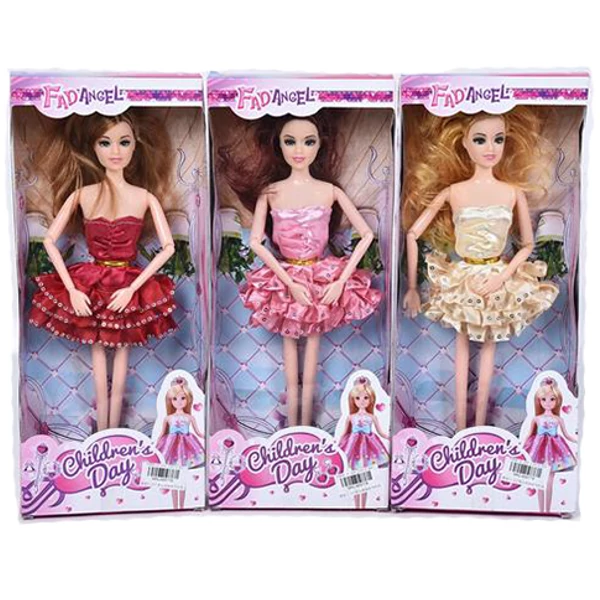 Children's Day 29cm-es divatbaba tüllszoknyás ruhában többféle változatban 1db